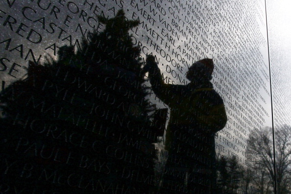 Christmas Tree And Menorah Placed At Vietnam Veterans Memorial
